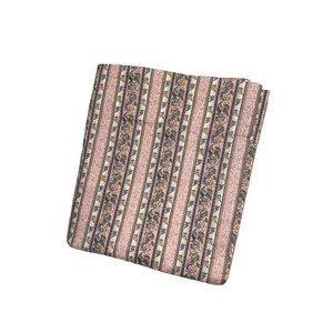 Vintage Pink Floral Stripe Print Curtain Panel French Country Cotton Custom Made